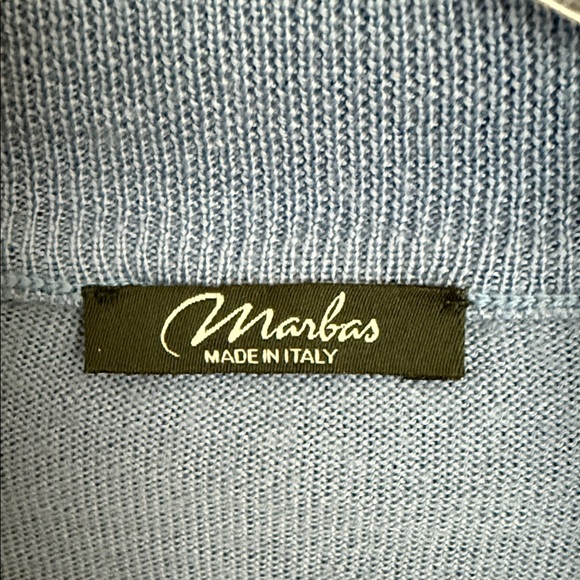 Marbas Blue and Cream Argyle Men's Golf Sweater - Picture 6 of 9